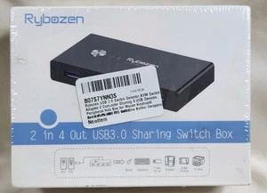 New/Sealed~Rybozen USB Switch Selector 2 In 4 Out USB3.0 Sharing Switch Box - Picture 1 of 6