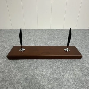 MCM Wood Cross Double Pen Holder Brown - Picture 1 of 12