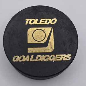 Vintage Toledo Goaldiggers Hockey Puck Provenance Available Game Used - Picture 1 of 8