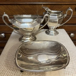 Reed & Barton Sierra Art Deco versilbert gestempelt 3690 Milchkännchen Set Vintage - Bild 1 von 13