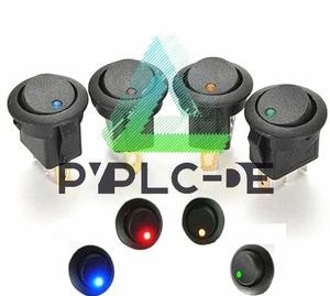 4Pcs LED Dot Light Car Auto Boat 2Pin Round Rocker ON/OFF Toggle SPST Switch 12V - Picture 1 of 1