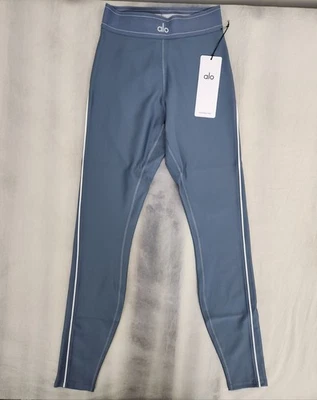 Alo Yoga Airlift High-Waist Suit Up Leggings Bluestone/White Women's Small New  - Image 1 of 4
