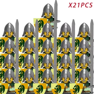 Переплетающийся кирпич рыцарь минифигурки x 21 средневековые римляне спартанцы греки новый - Изображение 1 из 4