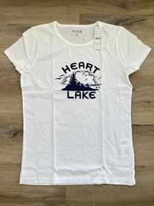 J. Crew Women's "Heart Lake” Shrunken Graphic T Shirt - Picture 1 of 5