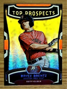 2012 Bowman Platinum Top Prospects Bryce Brentz #TP-BB Red Sox Rookie RC Card - Picture 1 of 8