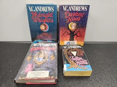 4  VC Andrews Vtg Lot Hardcover & Paperback: Fallen Hearts, Darkest Hour, Hidden - Image 1 of 4