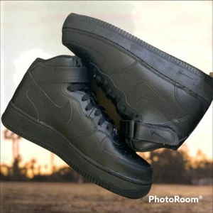 Size 6Y - Nike Air Force 1 Mid Black - Imagen 1 de 3