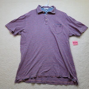 Camisa Polo Para Hombre Peter Millar Rosa Azul Rayas Talla Grande 100% Algodón Usada - Imagen 1 de 16