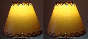 2 Pack Rustic Cabin Cottage Table Light LAMP SHADE "Clip-On" Bulb 9" Laced Cone - Picture 1 of 7