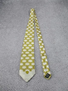 Vintage Gianni Versace Silk Tie Gold Beige Gray Baroque Pattern - Picture 1 of 6