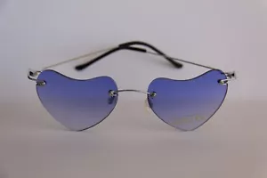 AUSGEFALLENE LEICHTE FARB BRILLE SONNENBRILLE GLÄSER BLAU HERZ RAHMENLOS - Bild 1 von 2
