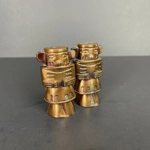 Kachina Copper Salt & Pepper Shakers Native American Indigenous Vintage 1950s - Picture 1 of 9