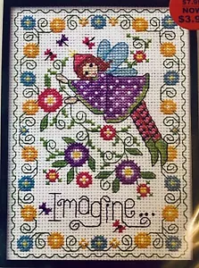 Design Works IMAGINE FAIRY Counted Cross Stitch Kit 5" x 7" Joan Elliot - Picture 1 of 7