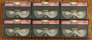 TDK MP 8mm Video 8 Tapes - Premium Super Finavinx Metal / 120-min / LOT OF 6 -VG - Picture 1 of 3