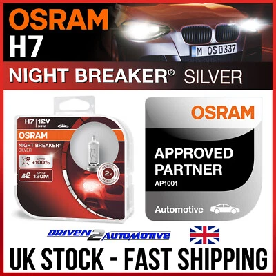 2x OSRAM H7 Night Breaker Silver Bulbs For AUDI A6 Avant C6 2.0 TDI 06.05-08.11 - Image 1 of 4