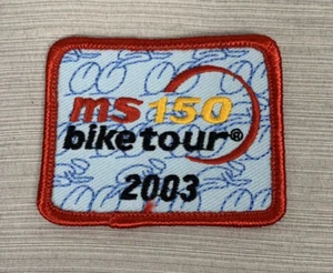 MS 150 Bike Tour Embroidered Patch 2003, Multiple Sclerosis Bike Tour, 2" x 2.5" - Picture 1 of 2
