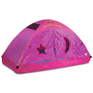 Mädchen rosa Schloss Spielbett Zelt zwei Größen Matratze Kinder Spielzeug Schlafkissen Laken - Bild 1 von 12
