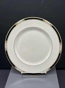 Lenox HANCOCK Gold Salad Plate Presidential Collection Ivory White Dots Black - Picture 1 of 9