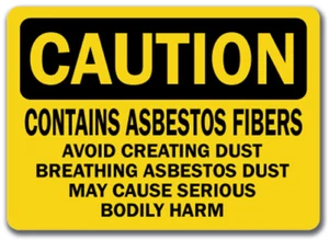 Caution Sign - Asbestos Fibers Avoid Breathing - 10" x 14" OSHA Safety Sign - Picture 1 of 1