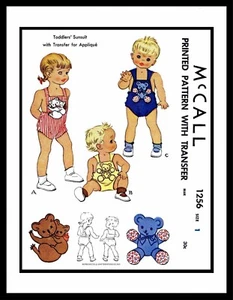 McCall #1256 TRAJE DE SOL Niños pequeños Patrón de costura BEBÉ Niño UNISEX Mono Traje de Juego - Imagen 1 de 11