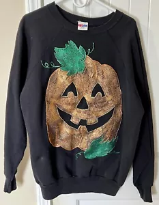 Vintage 20/20 Sport Inc. schwarz Halloween Sweatshirt Kürbis Jackolantern Gr. XL - Bild 1 von 5
