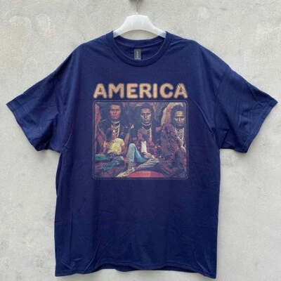 RARE! America Band Unisex Navy T-shirt Size S-5XL - Image 1 of 4