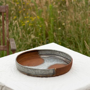 Feuerverzinkte Schüssel, Vintage-Schale, Tablett in Shabby- Chick