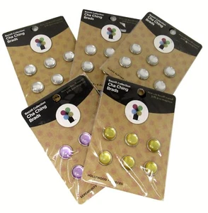 Lote de 5 paquetes Imaginisce Cha Ching Brads blanco rosa amarillo bazzill 30 piezas - Imagen 1 de 5