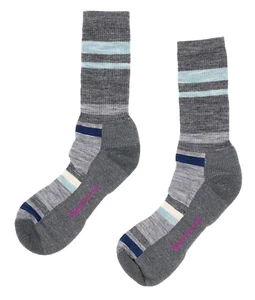 Smartwool L10101 Women's Grey Striped Light Hiking Crew Socks Size L - Picture 1 of 3