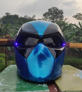Custom Deadpool Helmet Blue Color For Motorcycle (APPROVED DOT/ECE) - Picture 1 of 4