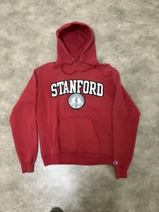 Stanford University Hoodie Sweatshirt Men Size Medium Red Pullover Cotton VTG - Picture 1 of 3