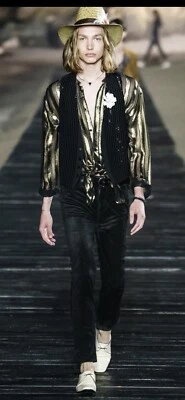 Camisa Saint Laurent a rayas doradas. 40/15,5. $1650 Foto 1 de 4