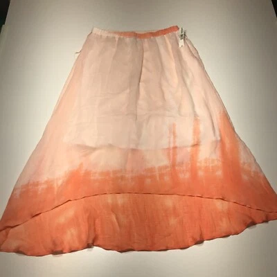 Falda New Directions para mujer talla grande nueva con etiquetas maxi alta baja melocotón tie dye cremallera lateral Foto 1 de 4