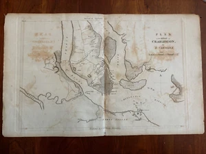 1807 Plan of the Siege of Charleston in South Carolina, SC Revolutionary War Map - Picture 1 of 3