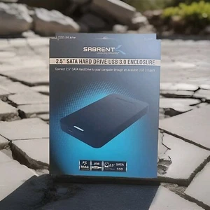 SABRENT 2.5 Inch SATA to USB 3.0 Tool Free External Hard Drive Black. New - Picture 1 of 2
