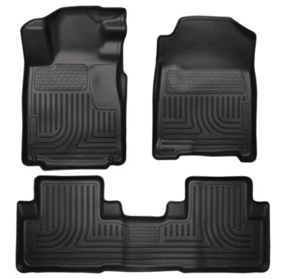 Combo de revestimientos de piso negros Husky Liners 98371 WeatherBeater para Mustang Foto 1 de 4