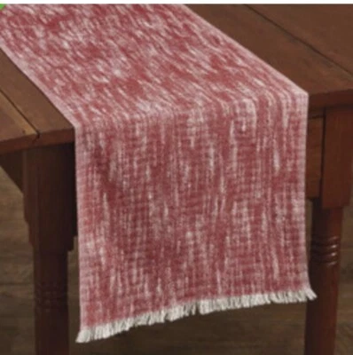 Melange Red Table Runner 72” By Park Designs - Red Christmas Farmhouse Country - Image 1 of 2