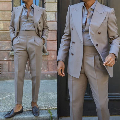 Business Mens Suits Regular Slim Fit Tuxedos Formal Prom Coat Vest Pants Custom - Image 1 of 4