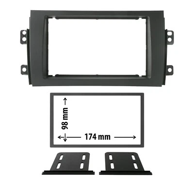 SUZUKI SX4 dal 2005 - PHONOCAR 03624 CORNICE AUTORADIO 2 DIN C/ STAFFE-NERO - Immagine 1 di 4