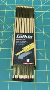 Lufkin X46 6' Extremo Rojo Extensión Madera Plegable Regla Latón Slide - Imagen 1 de 4