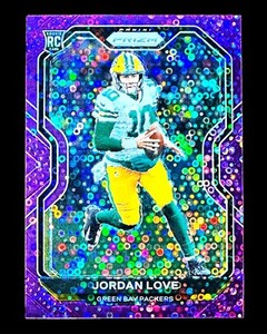 Jordan Love RC - 2020 Panini Prizm NO HUDDLE PURPLE DISCO PRIZM Rookie #5/35