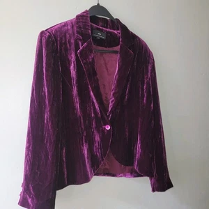 Peter Martin Crushed Velvet Purple Velvet Blazer Jacket Silk Blend - Picture 1 of 7