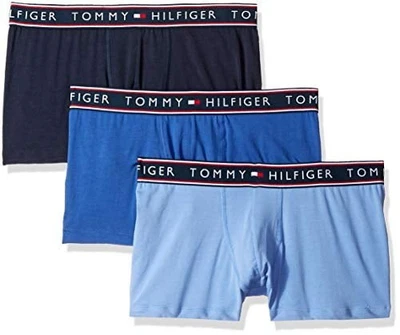 TOMMY HILFIGER Boxer Briefs Mens XL Blue 3-Pack Cotton Stretch Logo - Image 1 of 4