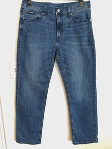 Calvin Klein Mens Jeans 33x30 Blue Straight Stretch Pockets Denim Casual Work - Picture 1 of 6