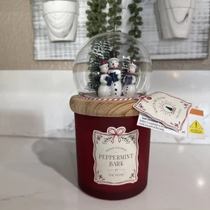 Christmas Light Up Snowman Snow Globe Peppermint Candle - Foto 1 di 8