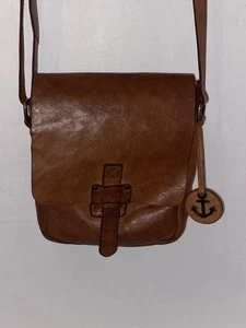 Harbour 2nd Genuine Leather Bag Brown Adjustable CROSSBODY HANDBAG PURSE Soft - Picture 1 of 9