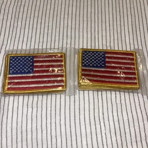 Lot Of 10. 2-1/2 X3/1/2 American Flag Patches - Picture 1 of 1