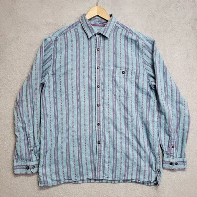 Рубашка мужская Territory Ahead большая в полоску льняная смесь на пуговицах повседневная вестерн - Изображение 1 из 4