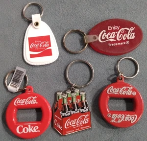 Lot of 5 Vintage Coca Cola Keychains - Picture 1 of 11
