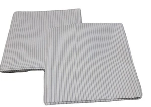 Set Of 2 New Blue Pinstripe Polycotton Pillowcases by B'sBedding 19 X 33 Queen - Picture 1 of 6